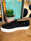 Black Snakeskin Sneakers - The Pink Buffalo,LLC