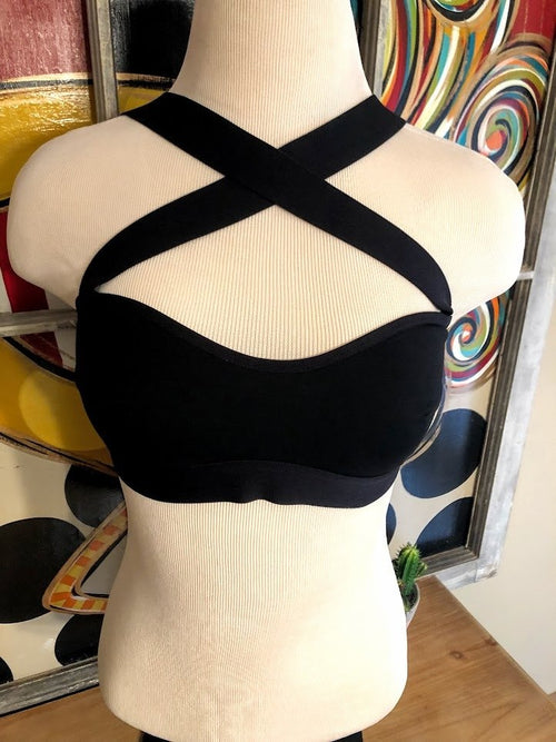 Criss-Cross Bralette-Black - The Pink Buffalo,LLC
