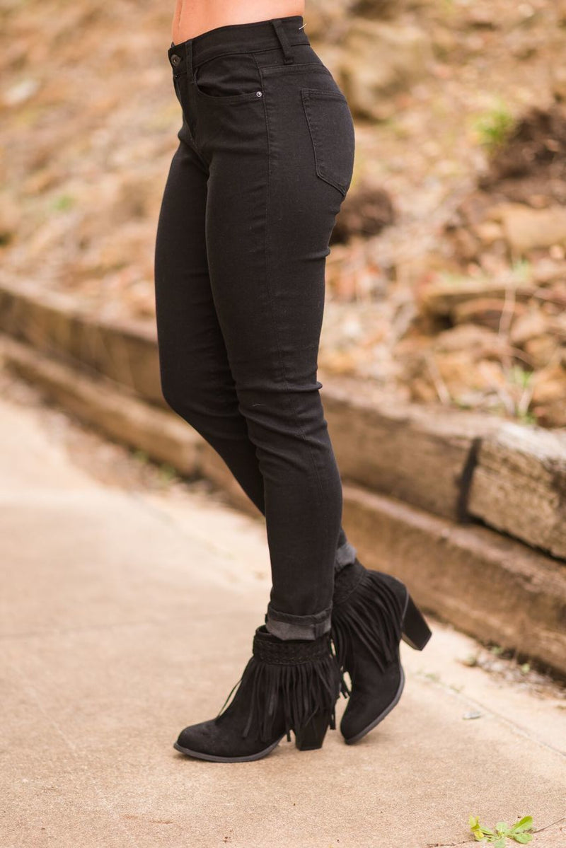 Black Denim Skinny Jeans - The Pink Buffalo,LLC
