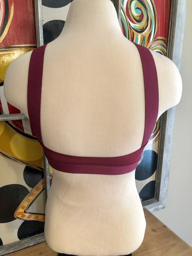 Criss-Cross Bralette-Burgundy - The Pink Buffalo,LLC