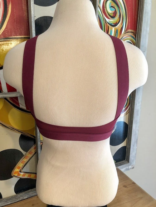 Criss-Cross Bralette-Burgundy - The Pink Buffalo,LLC