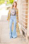 Mustard Paisley Print Kimono