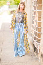 Mustard Paisley Print Kimono