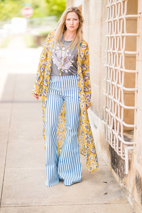 Mustard Paisley Print Kimono