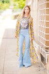 Mustard Paisley Print Kimono
