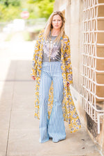 Mustard Paisley Print Kimono