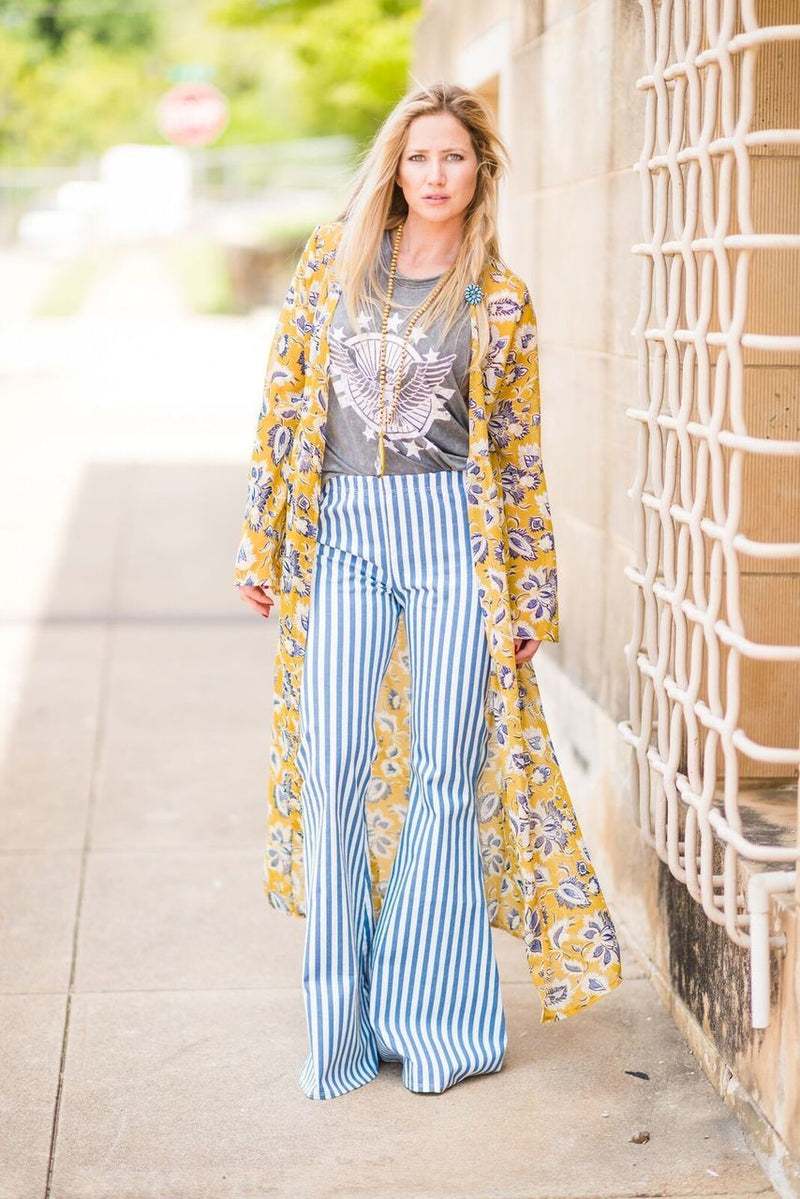 Mustard Paisley Print Kimono