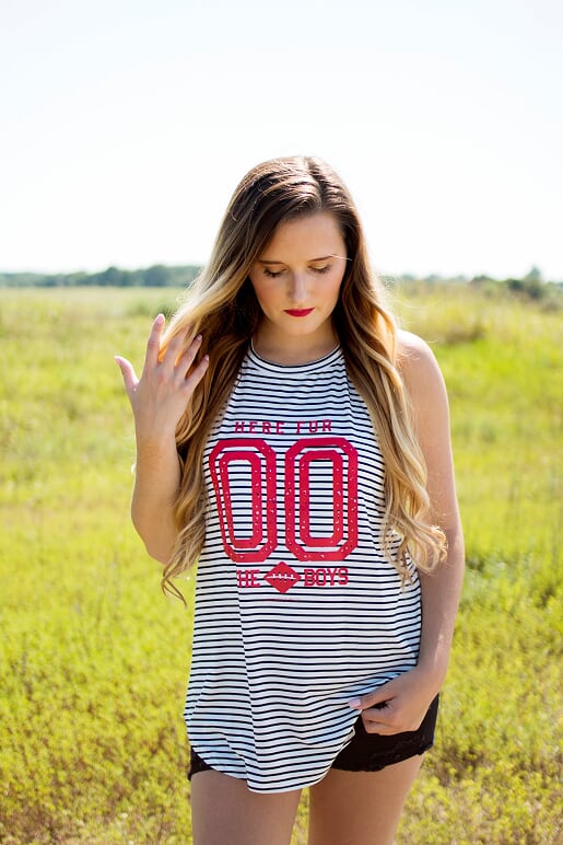 Here for the Boys Striped Tank