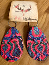 Hot Pink Snakeskin Earrings