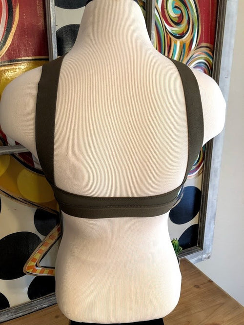 Criss-Cross Bralette-Olive - The Pink Buffalo,LLC