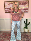 Turquoise Haven Paisley Print Bells