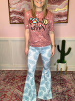 Turquoise Haven Paisley Print Bells