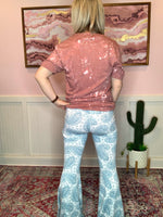 Turquoise Haven Paisley Print Bells