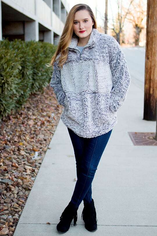 Color Blocked White Sherpa - The Pink Buffalo,LLC