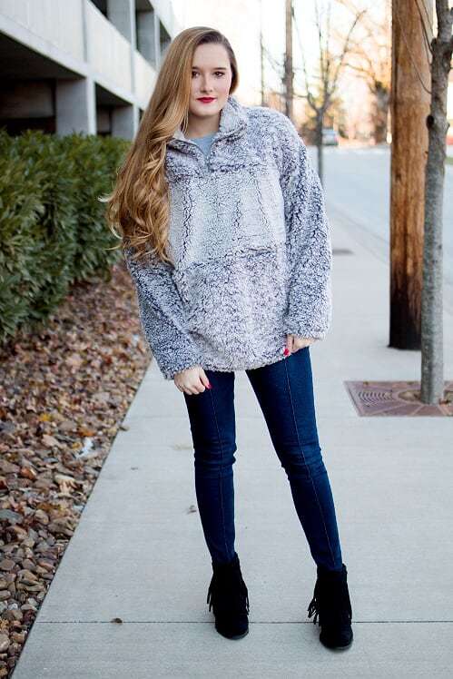 Color Blocked White Sherpa - The Pink Buffalo,LLC